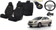 Conjunto Capas Tecido Inovadoras Cobalt 2011-2016 + Volante + Chaveiro GM