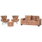 Conjunto Capri Sofa 3 Lugares 2 Poltronas Riad e Puff Finezzi