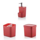 Conjunto Casa Cozinha Pia Trium 3 Peças Vermelho Kit Ou - B2u