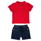 Conjunto Casual Infantil Verão Menino Bebê Tip Top Camiseta Gola Padre Short Esporte Fino 1085087