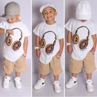 Conjunto casual masculino infantil Kvani Joy kit de bermuda e camisa 2 ao 12 Anos