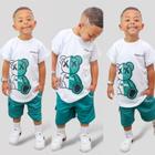 Conjunto casual masculino infantil Kvani Joy kit de bermuda e camisa 2 ao 12 Anos