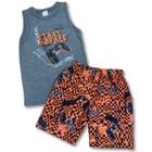 Conjunto Casual Masculino Malwee Kids 1000120036 Mescla Chumbo