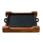 Conjunto Chapa Ferro 24x24 cm e Suporte Madeira Santana