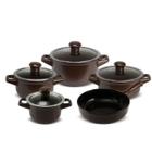 Conjunto Chef Panelas Ceramica Duo Smart Chocolate 5 Peças Ceraflame