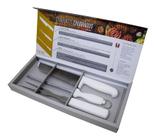 Conjunto Churrasco Kit Faca + Garfo + Chaira Hauskraft Inox