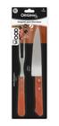 Conjunto Churrasco Kit Garfo Faca De Madeira Line - Jjb Utilidades