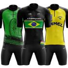 Conjunto Ciclismo Masculino Pro Forro Espuma Ciclistas Pedal