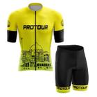 Conjunto Ciclismo Masculino Smart Pro Tour Romaria Amarelo forro em espuma