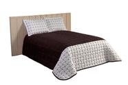 Conjunto Cobre Leito Cama Casal Queen Bali Bordado 3 Peças