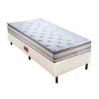 Conjunto colchão cama box bege fit solteiro splendor top orthocrin 88x188x69 molas ensacadas espuma certificada