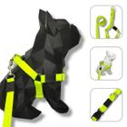 Conjunto coleira, peitoral e guia para cachorro - Modelo Neon