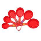 Conjunto Colher Colheres Medidora c/ 6 pcs plastico vermelho