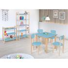 Conjunto Colorê Estante 75cm + Estante 150cm + Mesa Infantil com 4 Cadeiras - Azul