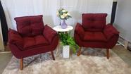 Conjunto com 04 Poltronas Opala Suede Bordo- Modena Decor