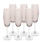 Conjunto com 06 Taças Para Champagne Fumê Cristal Bohemia 58377 - 220ml