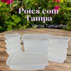 Conjunto com 10 Potes Recipientes kit pote de Plástico livre BPA com tampa branca - Mult Click