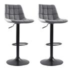 Conjunto com 2 Banquetas Giratórias Kinney Cinza