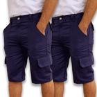 Conjunto Com 2 Bermudas Militar Com Zíper 6 Bolsos