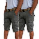 Conjunto com 2 bermudas militar com ziper 6 bolsos