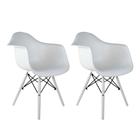 Conjunto com 2 Cadeiras Charles Eames com Braço II Branco