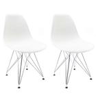 Conjunto com 2 Cadeiras Eames Cromado e Branco