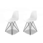 Conjunto com 2 Cadeiras Eames Eiffel Branco e Preto - Emporio Tiffany