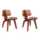 Conjunto com 2 Cadeiras Eames Walnut Madeira - Mobly