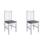 Conjunto com 2 Cadeiras Paulo Branca e Cinza