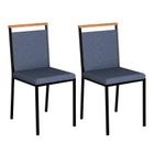 Conjunto com 2 Cadeiras Penélope Azul e Preto