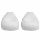 Conjunto com 2 Puffs Fofão Branco - Mobly
