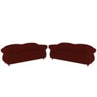 Conjunto com 2 Sofás Chesterfield Merlo 3 lugares 1,80 - Veludo Bordo / Decoração, recepção, Barbearia, sala tv estar