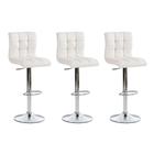 Conjunto com 3 Banquetas Giratórias Fitz Branco - Mobly