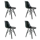 Conjunto com 4 Cadeiras de Jantar Charles Eames Preto - Mobly