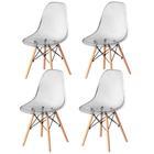 Conjunto com 4 Cadeiras de jantar Eames Chair em Acrílico na cor Cinza