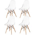 Conjunto com 4 Cadeiras de jantar Eames Chair em Acrílico na cor Transparente