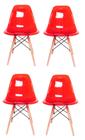 Conjunto com 4 Cadeiras de jantar Eames Chair em Acrílico na cor Vermelha