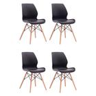 Conjunto com 4 Cadeiras Eames Eiffel Rubi Preto