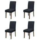 Conjunto Com 4 Cadeiras Estofada Sala De Jantar Trieste Siena Cedro / Chumbo Dobuê Cedro