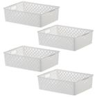 Conjunto Com 4 Cestos Organizadores Quadratta Cor Branco