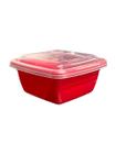 Conjunto Com 4 Potes 250Ml Quadrado Color - Vermelho