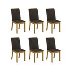 Conjunto com 6 Cadeiras Isa para Sala de Jantar Henn - Nature/Marrom