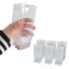 Conjunto Com 6 Copos Texas Vidro Quadrado 320Ml Suco E Água