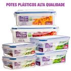 Conjunto com 6 potes herméticos de qualidade click fresh