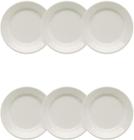 Conjunto com 6 Pratos de Sobremesa Biona Donna Branco Branco 18 Cm AE03-5002