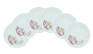 Conjunto Com 6 Pratos Rasos Em Porcelana Eterna Schmidt