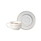 Conjunto Com 6 Xícaras De Café Com Pires Branco Pérola 85 Ml