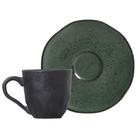 Conjunto com 6 Xícaras de Café com Pires Orgânico Stoneware Arauco 120ml - Porto Brasil