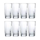 Conjunto Com 8 Copos Vidro Bali Quadrado 320ml Transparente