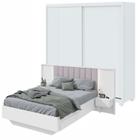 Conjunto com Guarda-roupa Casal Velaris com Péscom Cama Casal Solaris - Móveis Lopas